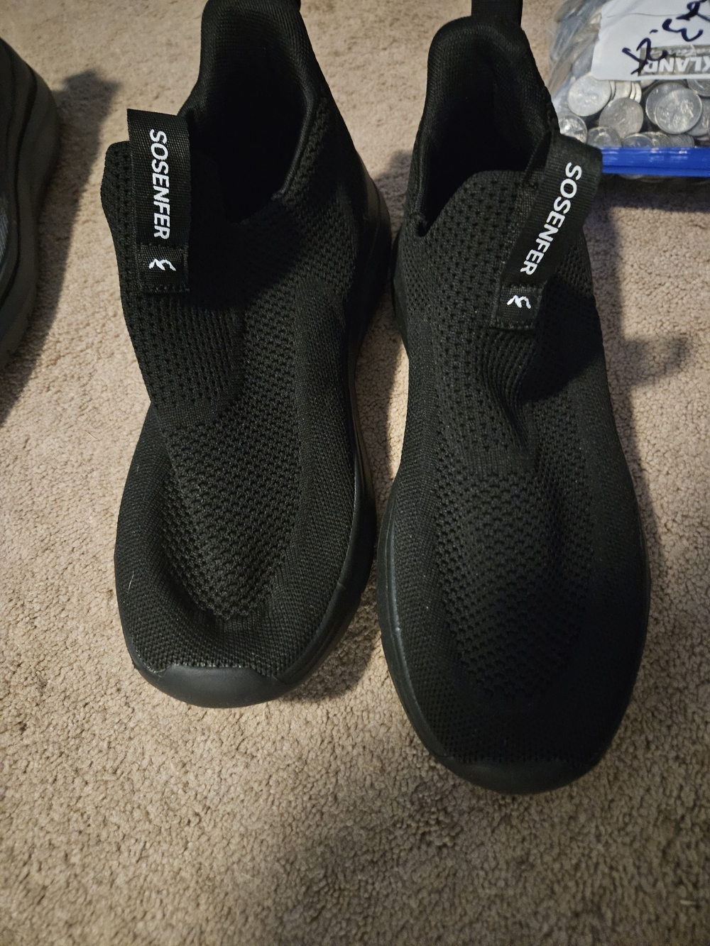 Black Slip-On Knit Men's Sneakers